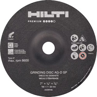 AG-D SP Premium Grinding Wheels, 5" x 1/4", 7/8" Arbor, Zirconium, Type 27 Superchem Industries