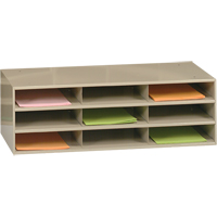 Data Organizers, Stationary, 9 Slots, Steel, 33-3/4" W x 11-5/8" D x 10-3/4" H Superchem Industries
