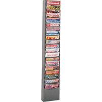 Literature Storage Racks, Stationary, 20 Slots, Steel, 13-1/8" W x 4-1/8" D x 58-1/2" H Superchem Industries