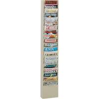 Literature Rack, Wall Mount, 20 Slots, Steel, 9-3/4" W x 4-1/8" D x 58" H Superchem Industries