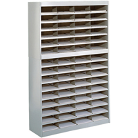 Heavy-duty Literature Organizers, Stationary, 60 Slots, Steel, 37-1/2" W x 12-3/4" D x 60" H Superchem Industries