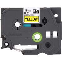 Cartouche de ruban pour syst&egrave;me d'&eacute;tiquetage P-touch, 18 mm x 8 m, Noir sur jaune Superchem Industries