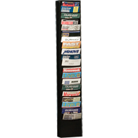 Literature Storage Racks, Stationary, 20 Slots, Steel, 9-3/4" W x 4-1/8" D x 58" H Superchem Industries