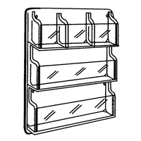 Literature Displays, Wall Mount, 9 Slots, Plastic, 30" W x 2" D x 36-7/8" H Superchem Industries