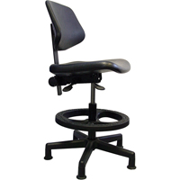 Ergonomic Seating, Polyurethane, Black, 250 lbs. Capacity Superchem Industries