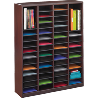 E-Z Stor&reg; Literature Organizer, Stationary, 60 Slots, Wood, 40" W x 3/4" D x 52-1/4" H Superchem Industries