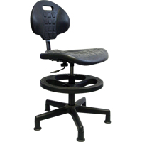 Heavy-Duty Ergonomic Seating, Polyurethane, Black, 250 lbs. Capacity Superchem Industries