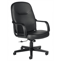 Fauteuil de bureau, Cuir, Noir Superchem Industries