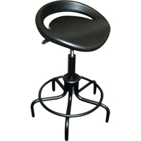 6000 Series Oversized Stool, Stationary, Adjustable, 25" - 30", Polyurethane Seat, Black Superchem Industries