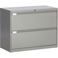 Lateral Filing Cabinet, Steel, 2 Drawers, 36" W x 18" D x 27-7/8" H, Grey Superchem Industries