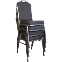 Chaises empilables, Tissu, Hauteur 37", Capacit&eacute; 275 lb, Noir Superchem Industries