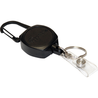 Self Retracting ID Badge and Key Reel, Zinc Alloy Metal, 24" Cable, Carabiner Attachment Superchem Industries
