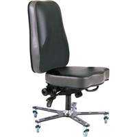 Synergo I Ergonomic Chair, Mobile, Vinyl Seat, Black Superchem Industries