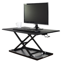 Adjustable Stand-Up Desk, Desktop Unit, 15-3/4" H x 31-1/2" W x 22-1/2" D, Black Superchem Industries