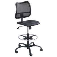 Vue Ergonomic Stool, Vinyl, Black, 250 lbs. Capacity Superchem Industries