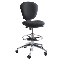 Metro Extended-High Chair, Fabric, Black, 250 lbs. Capacity Superchem Industries