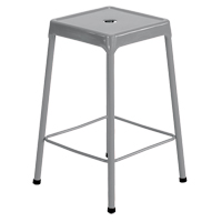 Counter Stool, Stationary, Fixed, 25", Steel Seat, Grey Superchem Industries