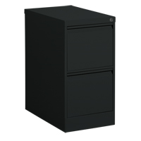 Vertical Filing Cabinet, Steel, 2 Drawers, 15-1/7" W x 25" D x 29" H, Black Superchem Industries