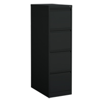 Vertical Filing Cabinet, Steel, 4 Drawers, 15-1/7" W x 25" D x 52" H, Black Superchem Industries