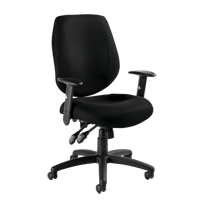 Six 31 Operator Chair, Fabric, Black, 250 lbs. Capacity Superchem Industries