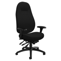 High Back Comfort Chair, Polyester, Black, 300 lbs. Capacity Superchem Industries