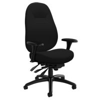 Medium Back Comfort Chair, Polyester, Black, 300 lbs. Capacity Superchem Industries