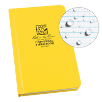 Bound Book, Hard Cover, Yellow, 160 Pages, 4-5/8" W x 7-1/4" L Superchem Industries
