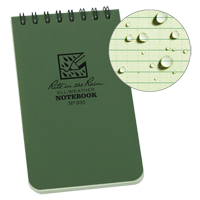 Carnet de notes de poche &agrave; spirale, Couverture souple, Vert, 100 Pages, 3" , 5"  Superchem Industries