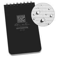 Pocket Top-Spiral Notebook, Soft Cover, Black, 100 Pages, 3" W x 5" L Superchem Industries