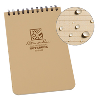 Pocket Top-Spiral Notebook, Soft Cover, Tan, 100 Pages, 4" W x 6" L Superchem Industries