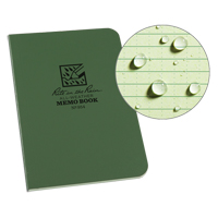 Memo Book, Soft Cover, Green, 112 Pages, 3-1/2" W x 5" L Superchem Industries