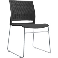 Stacking Chairs, Polypropylene, 32-3/8" High, 250 lbs. Capacity, Black Superchem Industries