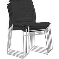 Stacking Chairs, Polypropylene, 32-3/8" High, 250 lbs. Capacity, Black Superchem Industries