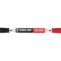 Marqueur &agrave; encre permanente et double couleur Markal Dura-Ink, Noir/Rouge, Pointe Ronde Superchem Industries