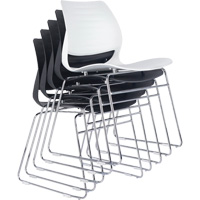 Stacking Chairs, Polypropylene, 32" High, 250 lbs. Capacity, Black Superchem Industries
