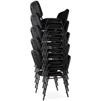 Stacking Chairs, Fabric, 32" High, 250 lbs. Capacity, Black Superchem Industries
