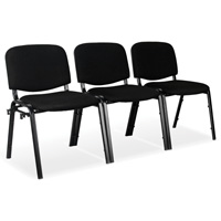 Stacking Chairs, Fabric, 32" High, 250 lbs. Capacity, Black Superchem Industries