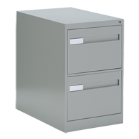 Vertical Filing Cabinet with Recessed Drawer Handles, 2 Drawers, 18.15" W x 26.56" D x 29" H, Grey Superchem Industries