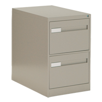 Vertical Filing Cabinet with Recessed Drawer Handles, 2 Drawers, 18.15" W x 26.56" D x 29" H, Beige Superchem Industries