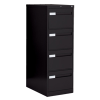 Vertical Filing Cabinet with Recessed Drawer Handles, 4 Drawers, 18.15" W x 26.56" D x 52" H, Black Superchem Industries