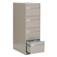 Vertical Filing Cabinet with Recessed Drawer Handles, 4 Drawers, 18.15" W x 26.56" D x 52" H, Beige Superchem Industries