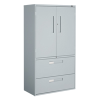 Multi-Stor Cabinet, Steel, 3 Shelves, 65-1/4" H x 36" W x 18" D, Grey Superchem Industries