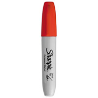 Marqueur permanent, Rouge, Pointe Ciseau Superchem Industries