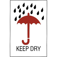 "Keep Dry" Special Handling Labels, 6" L x 4" W, Red on White Superchem Industries