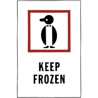 "Keep Frozen" Special Handling Labels, 6" L x 4" W, Red on White Superchem Industries