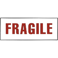"Fragile" Special Handling Labels, 6" L x 2" W, Red on White Superchem Industries