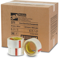 Scotch&reg; Box Sealing Tapes 371, Hot Melt Adhesive, 2 mils, 48 mm (1-22/25") x 100 m (328') Superchem Industries