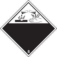 &eacute;tiquettes d'exp&eacute;dition TMD, Classe 8, Corrosifs, Vinyle Superchem Industries