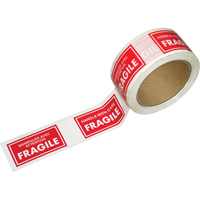 Pre-Printed Message Tapes, 1-7/8" W, White on Red Superchem Industries