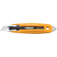 Self-Retracting Safety Knife with Tape Slitter, 17.5 mm, Carbon Steel, Plastic Handle Superchem Industries